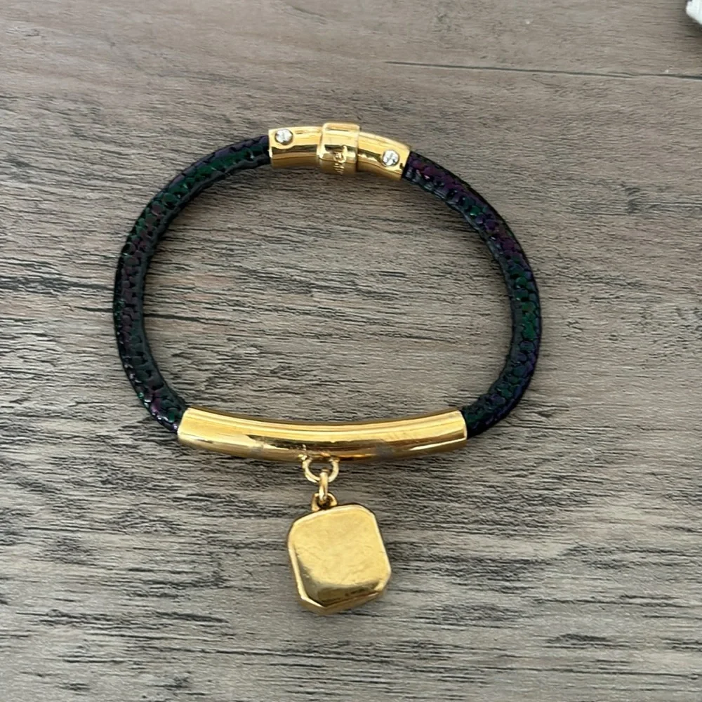 Henri Bendel Gold and Green Bracelet